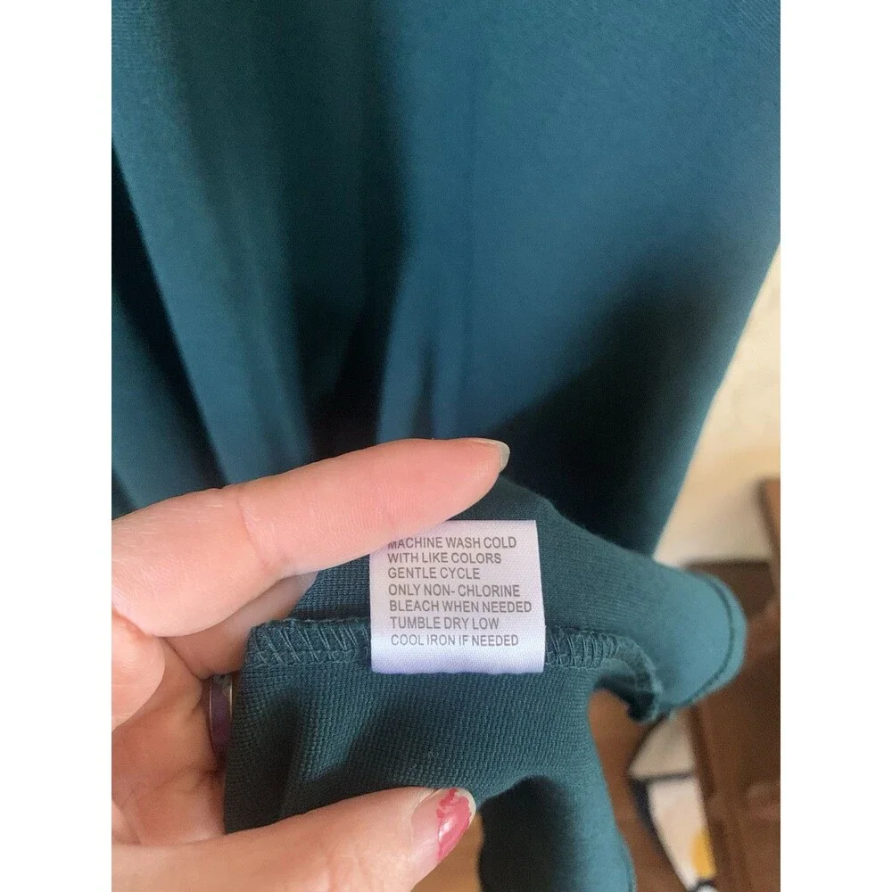 SERENGETI Women's Dress Size 2XL Turquoise Green Blue Long Rayon VTG